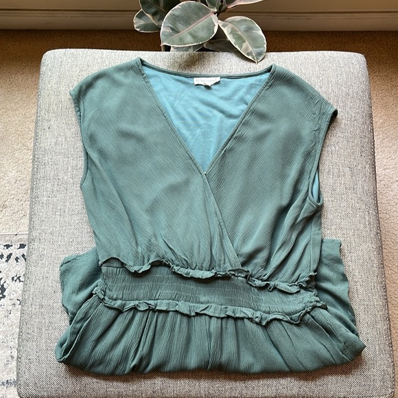 🌱 Vintage Sage Green Romper with pockets  , Size: L Circa 2008 - Picture 1 of 17